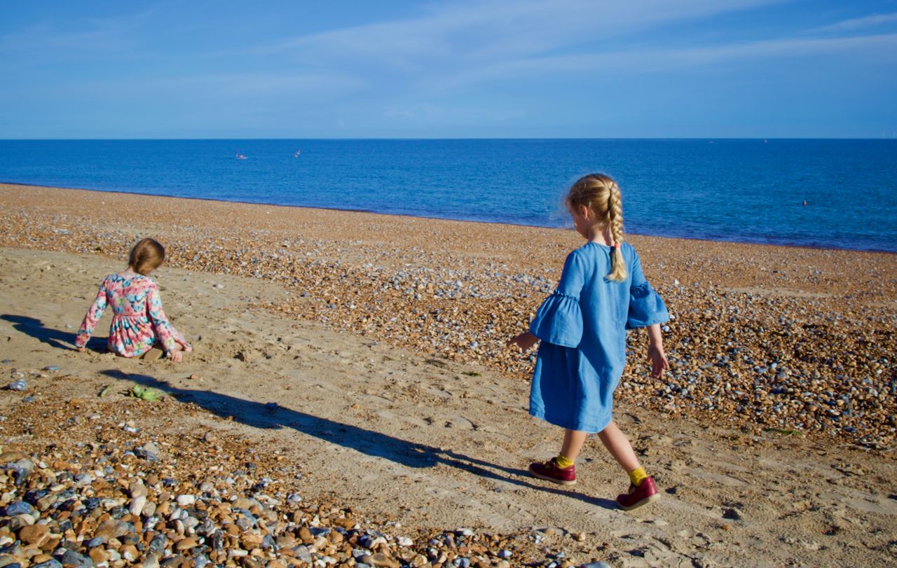 Two young girls on Shoreham Beach